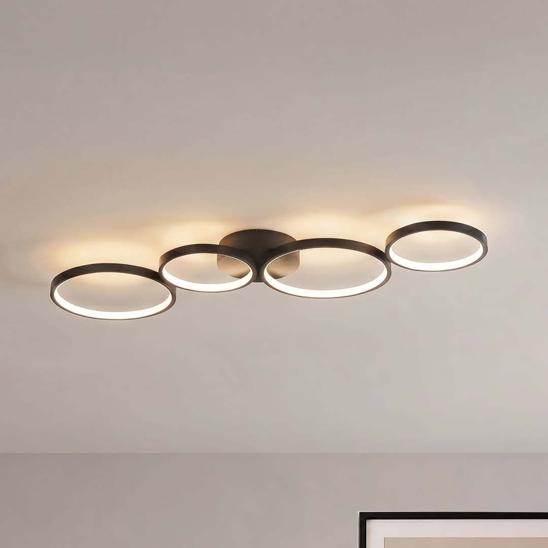 Evengeline LED Deckenleuchte Black - Lindby - Wohnzimmer - Modern - Metall - Mehrflammig