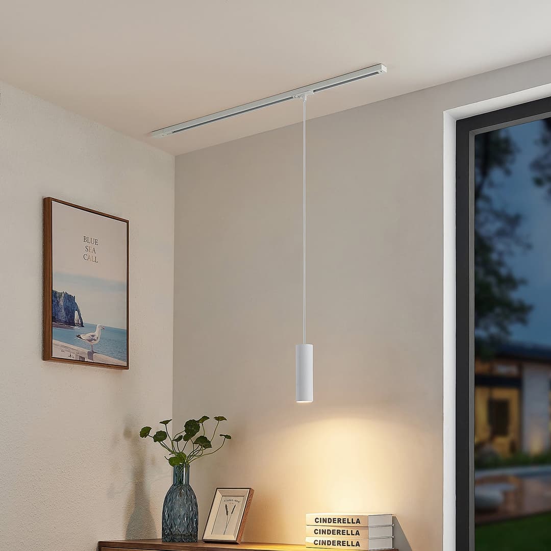 Linaro Track Pendelleuchte H20 Weiß - Lindby - Wohnzimmer - Modern - Metall - Einflammig