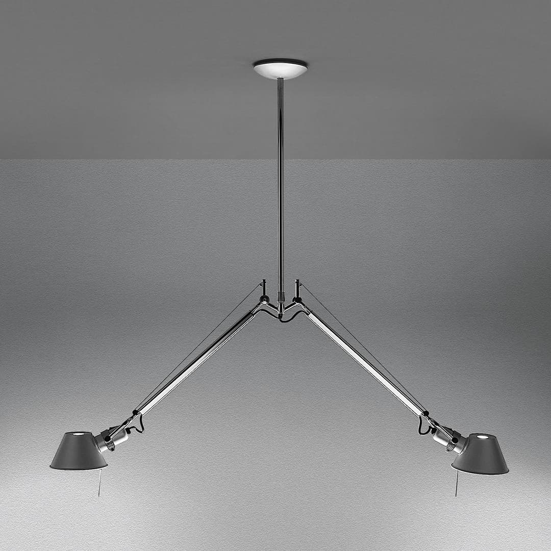 Tolomeo Due Bracci Pendelleuchte Alu - Artemide Tolomeo 2 Bracci - Wohnzimmer - Design - Metall - Mehrflammig