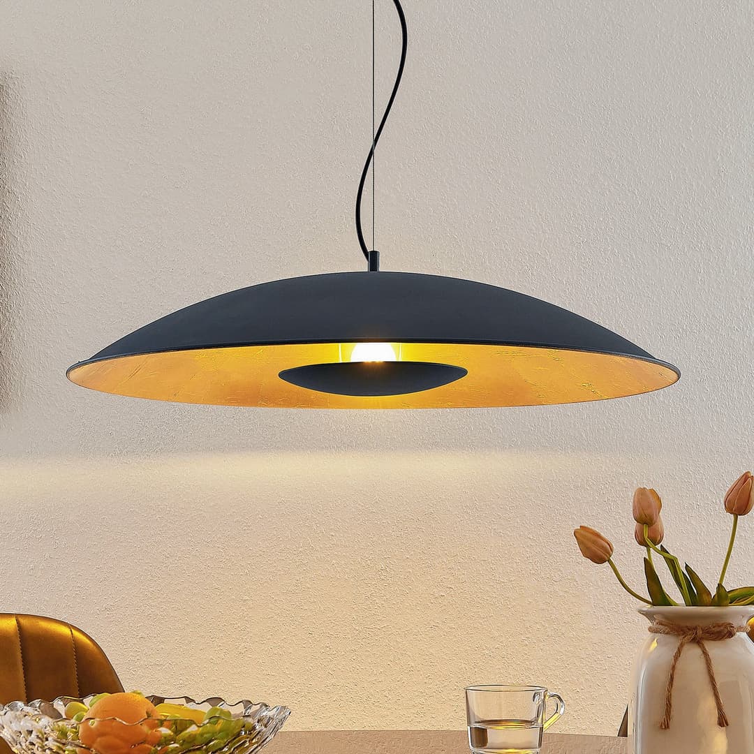Narisara Pendelleuchte Ø80 Black/Gold - Lindby - Wohnzimmer - Modern - Metall - Einflammig