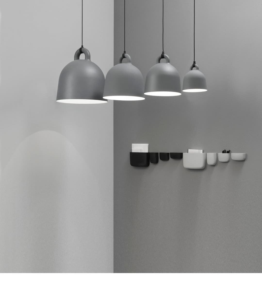 Bell Pendelleuchte Medium Grau - Normann Copenhagen - Wohnzimmer - Aluminium