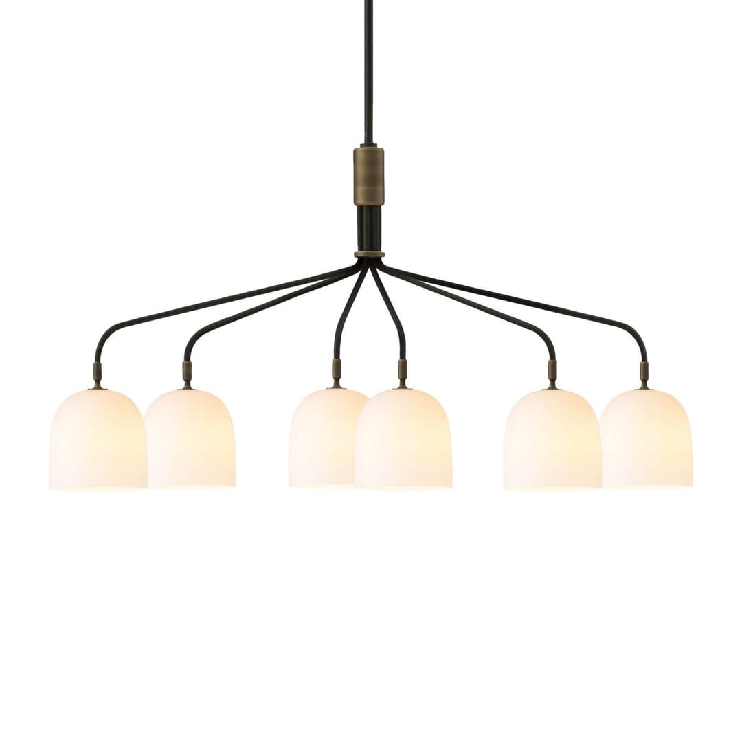 Howard 6 Kronleuchter Bone China - GUBI - Wohnzimmer - Design - Metall - Mehrflammig