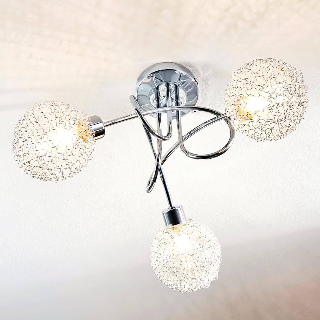 Ticino 3 Deckenleuchte Round Silver/Chrome - Lindby - Flurbereich - Modern - Metall - Mehrflammig