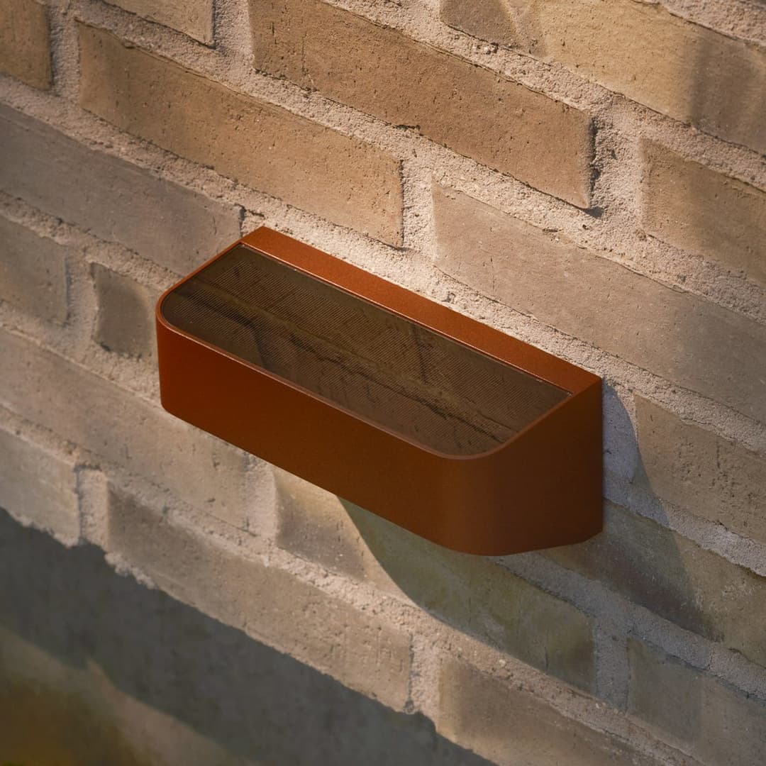 Marcellio LED-Solar-Außenwandlampe, braun, Sensor - Nordlux - Balkon - Modern - Aluminium - Eckig