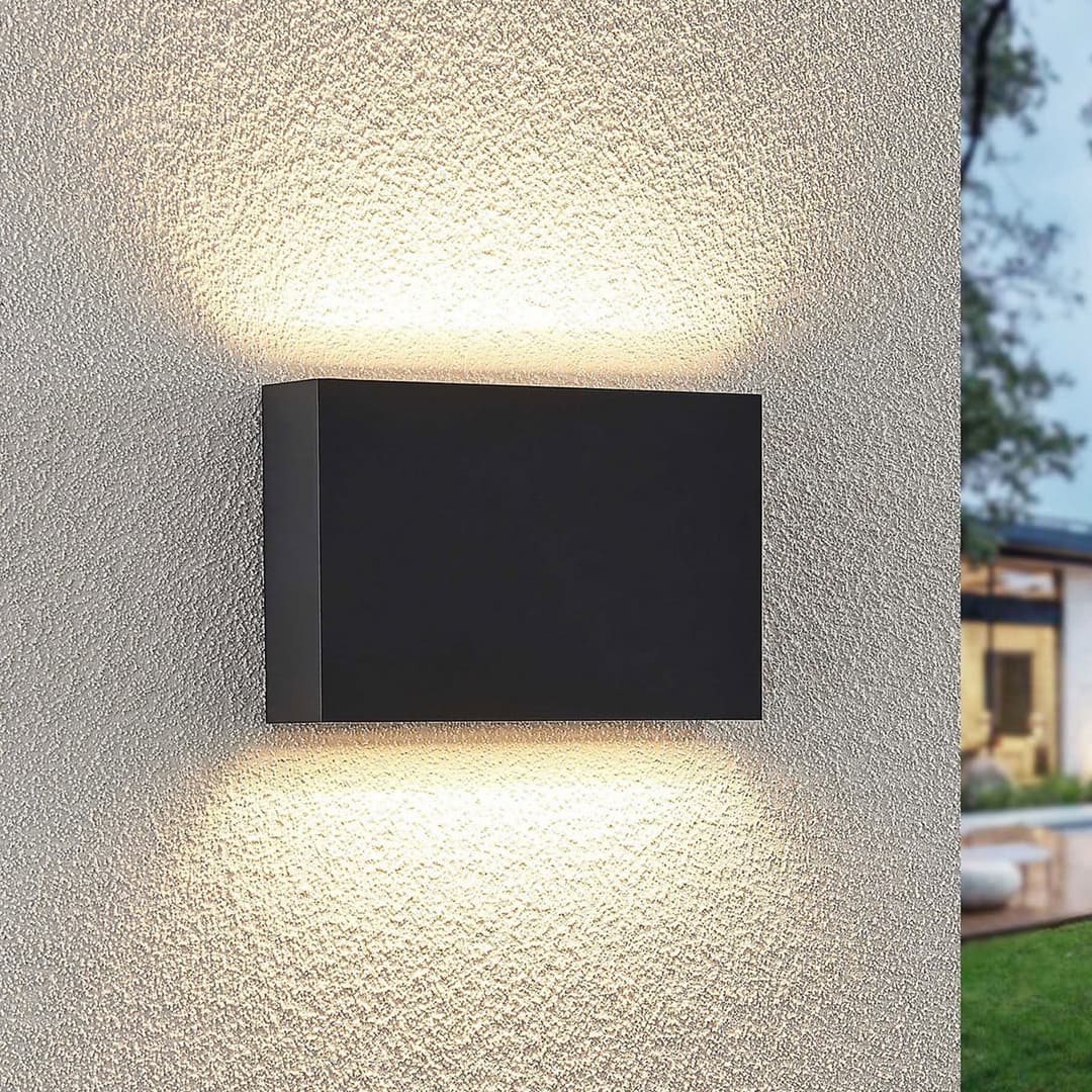 Jarte Up/Down Außenwandleuchte Dark Grey - Lindby - Balkon - Modern - Kunststoff - Eckig