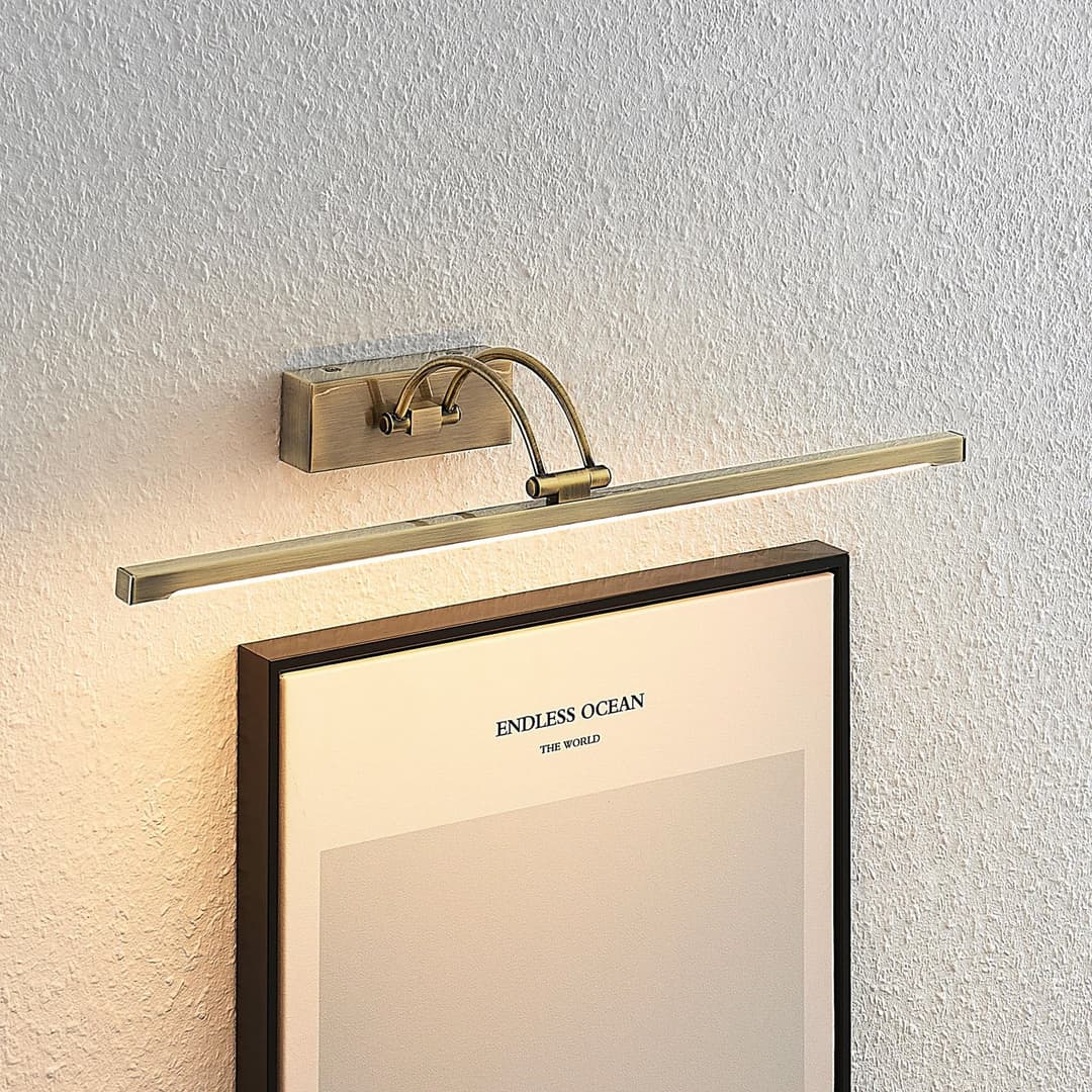 Felena LED Wandleuchte Antique Brass - Lucande - Wohnzimmer - Metall - Eckig
