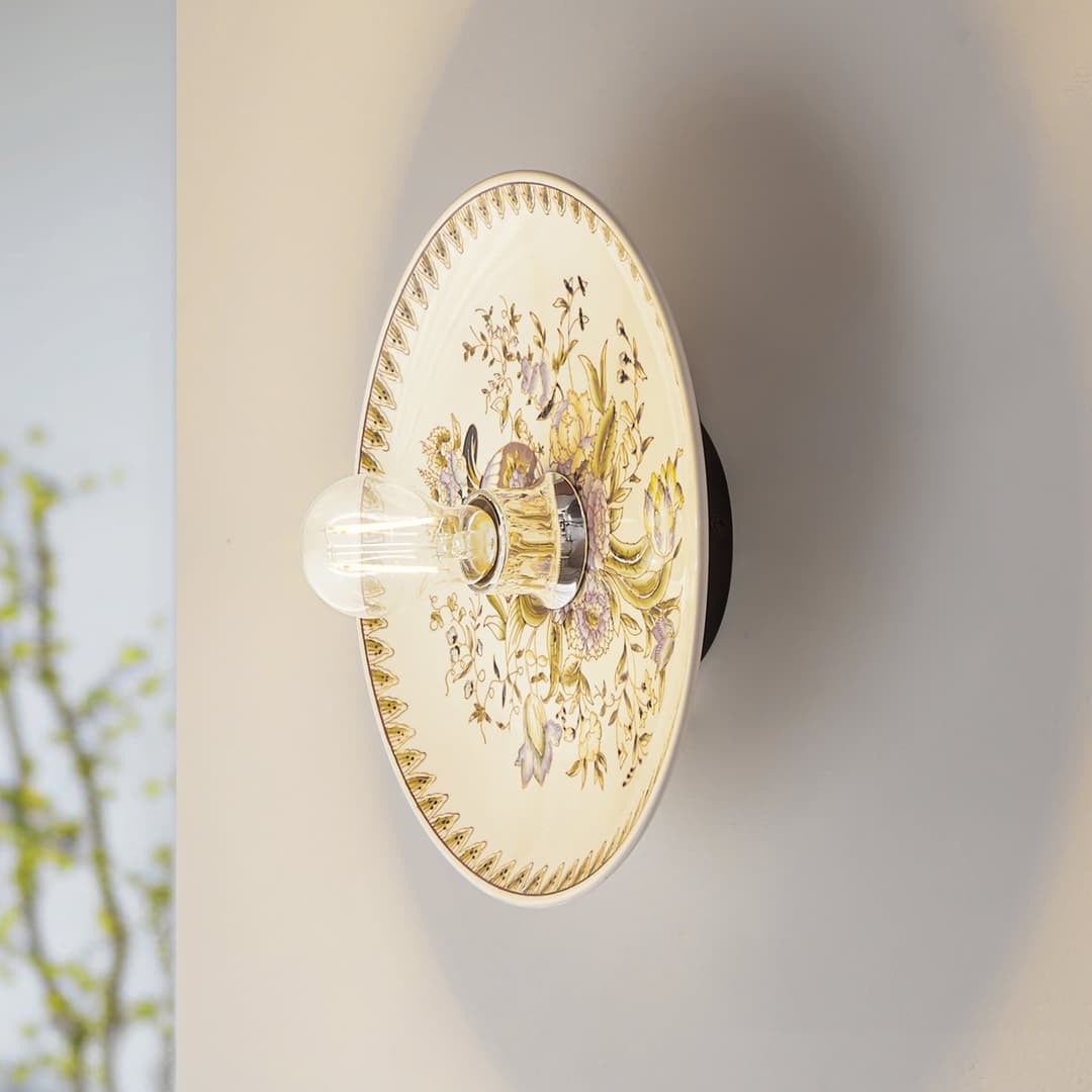 Faelira Wandleuchte Rosa/Weiß - Lucande - Wohnzimmer - Vintage - Keramik - Einflammig