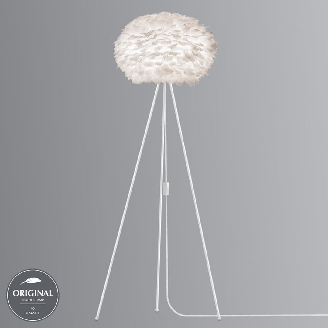 Eos Stehleuchte Medium Weiß - UMAGE - Wohnzimmer - Design - Metall - Mit Schirm