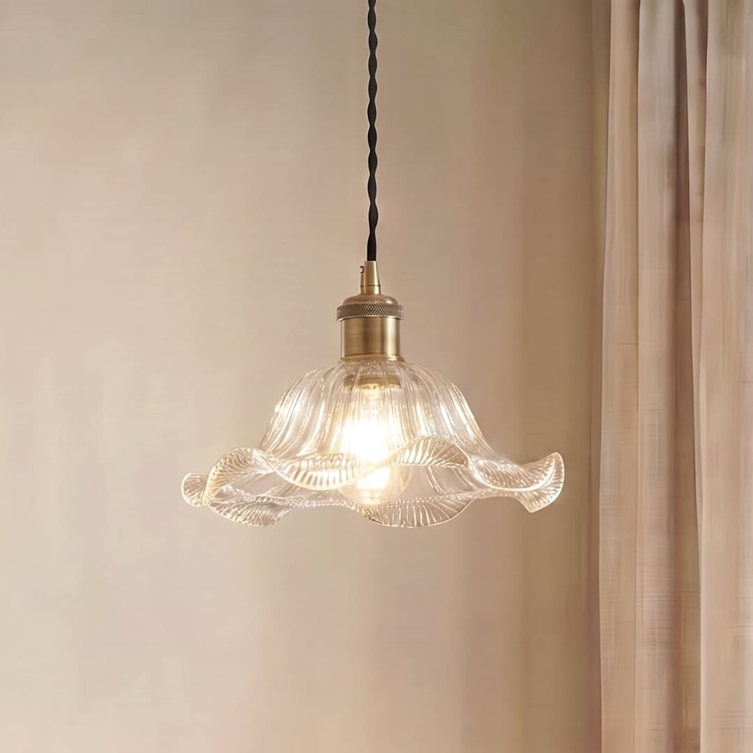 Ludowika Pendelleuchte, Ø 25 cm, E27, transparent, Glas - Lindby - Esszimmer - Antik - Einflammig