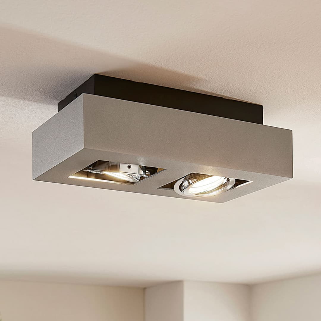 Vince 2 Deckenleuchte Silvergrey - Arcchio - Flurbereich - Modern - Aluminium - Eckig