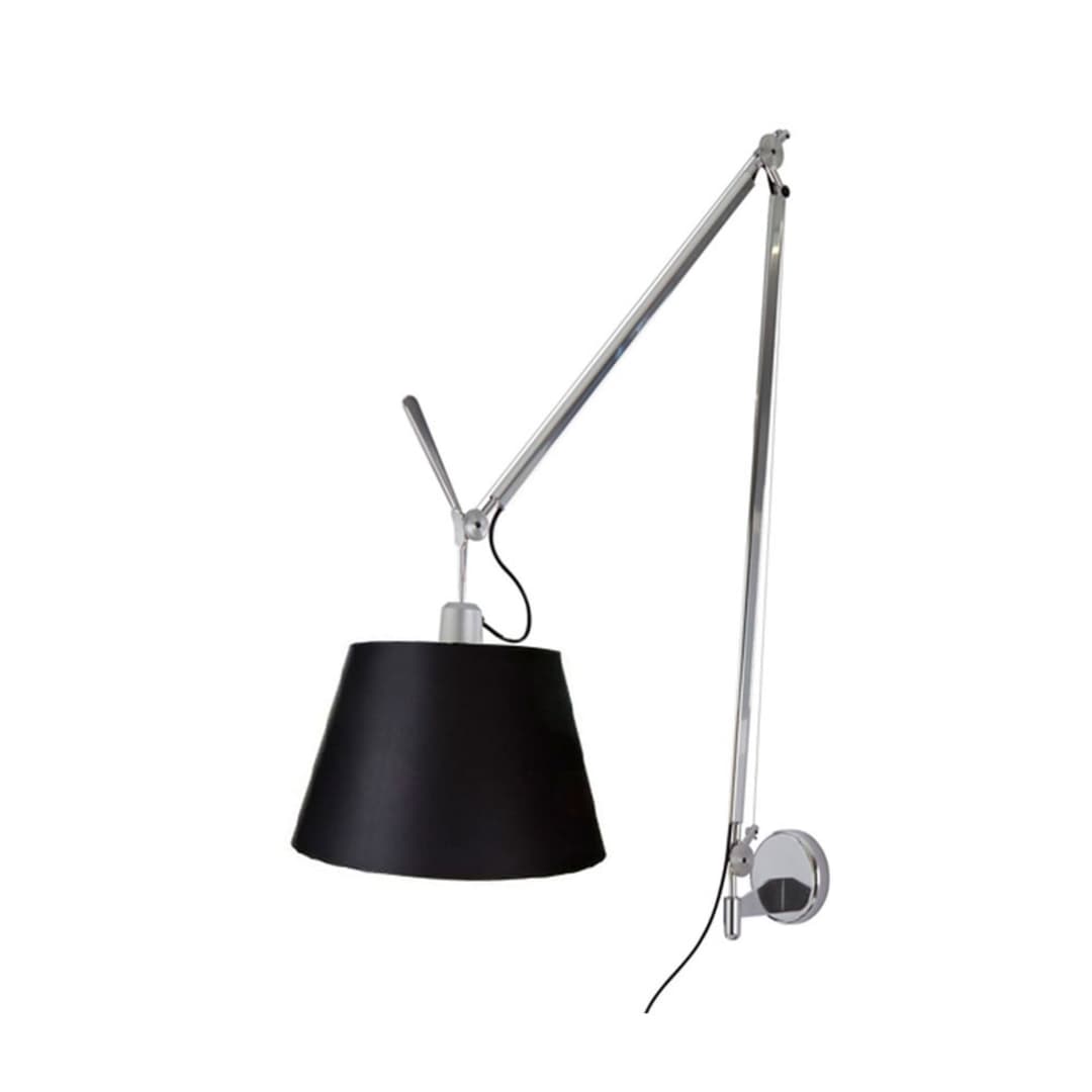 Tolomeo Mega Wandleuchte m/Dimmer Alu/Schwarz - Artemide - Wohnzimmer - Aluminium