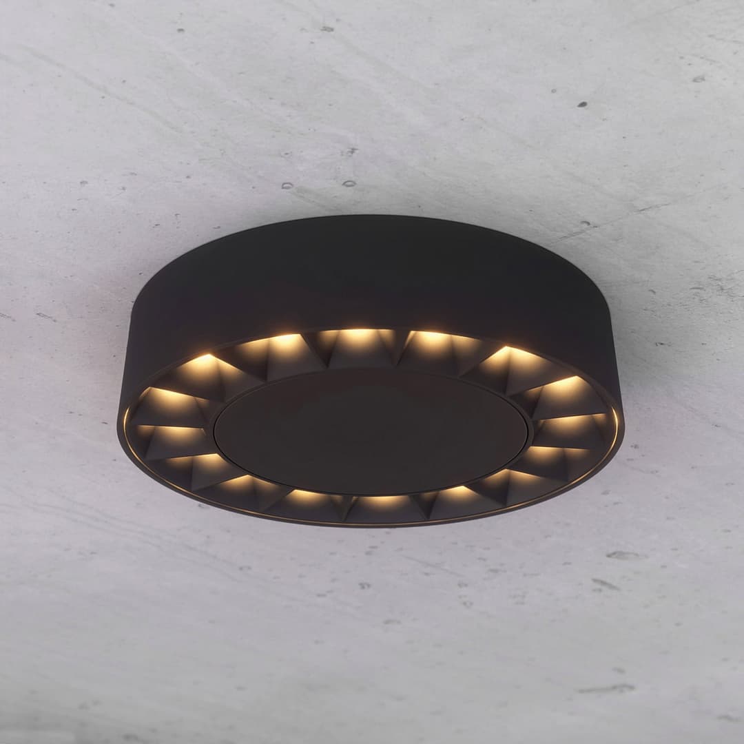 Kelissa LED Round Außen Deckenleuchte IP65 Black - Lucande - Badezimmer - Modern - Metall - Rund