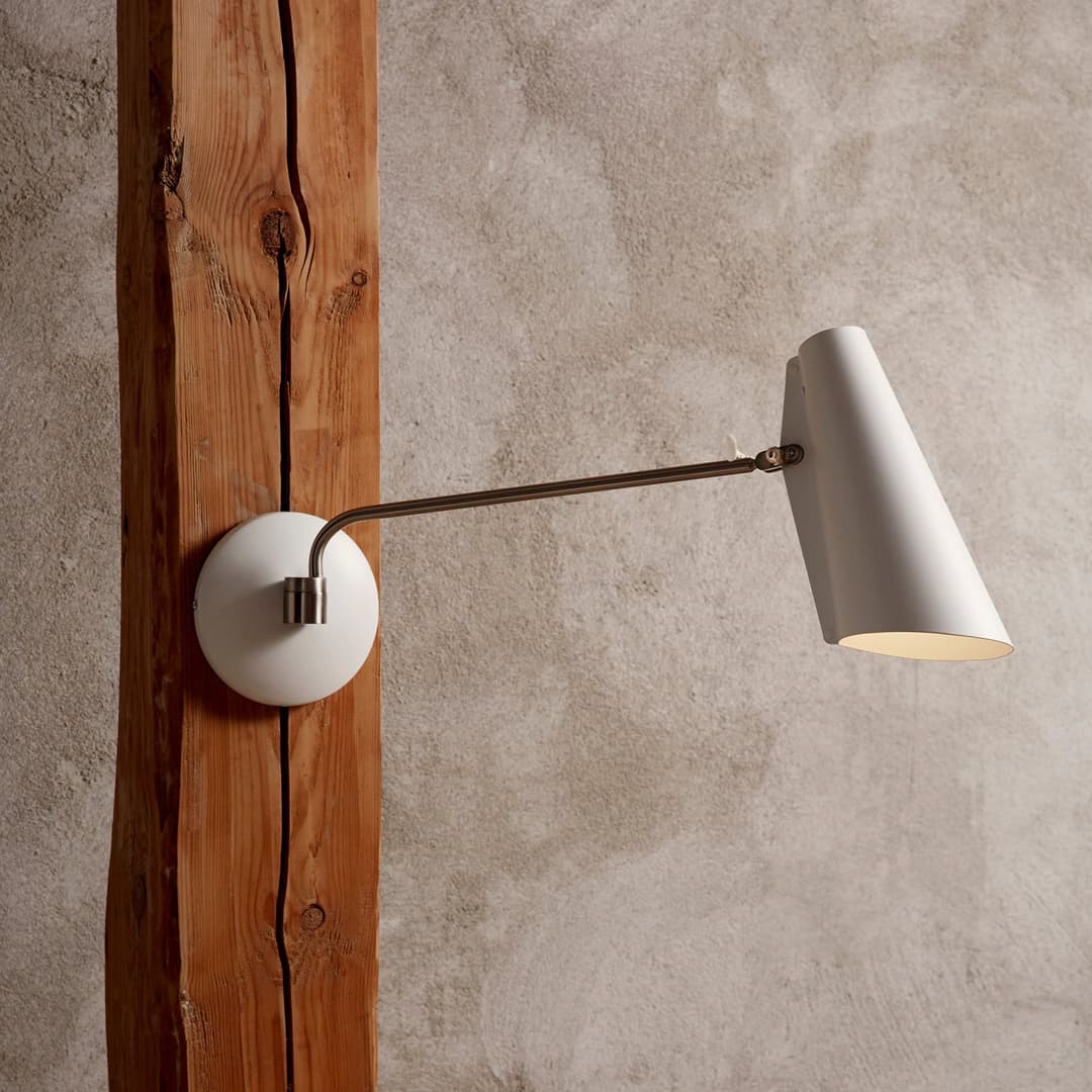 Birdy Wandleuchte Weiß/Chrom - Northern - Wohnzimmer - Design - Metall - Einflammig
