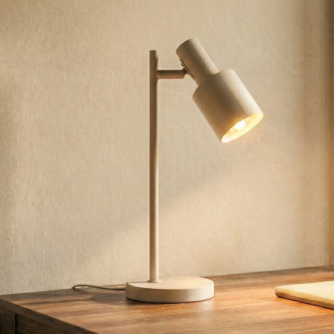 Ovelia Tischleuchte Beige - Lindby - Arbeitszimmer / Büro - Modern - Metall - Einflammig