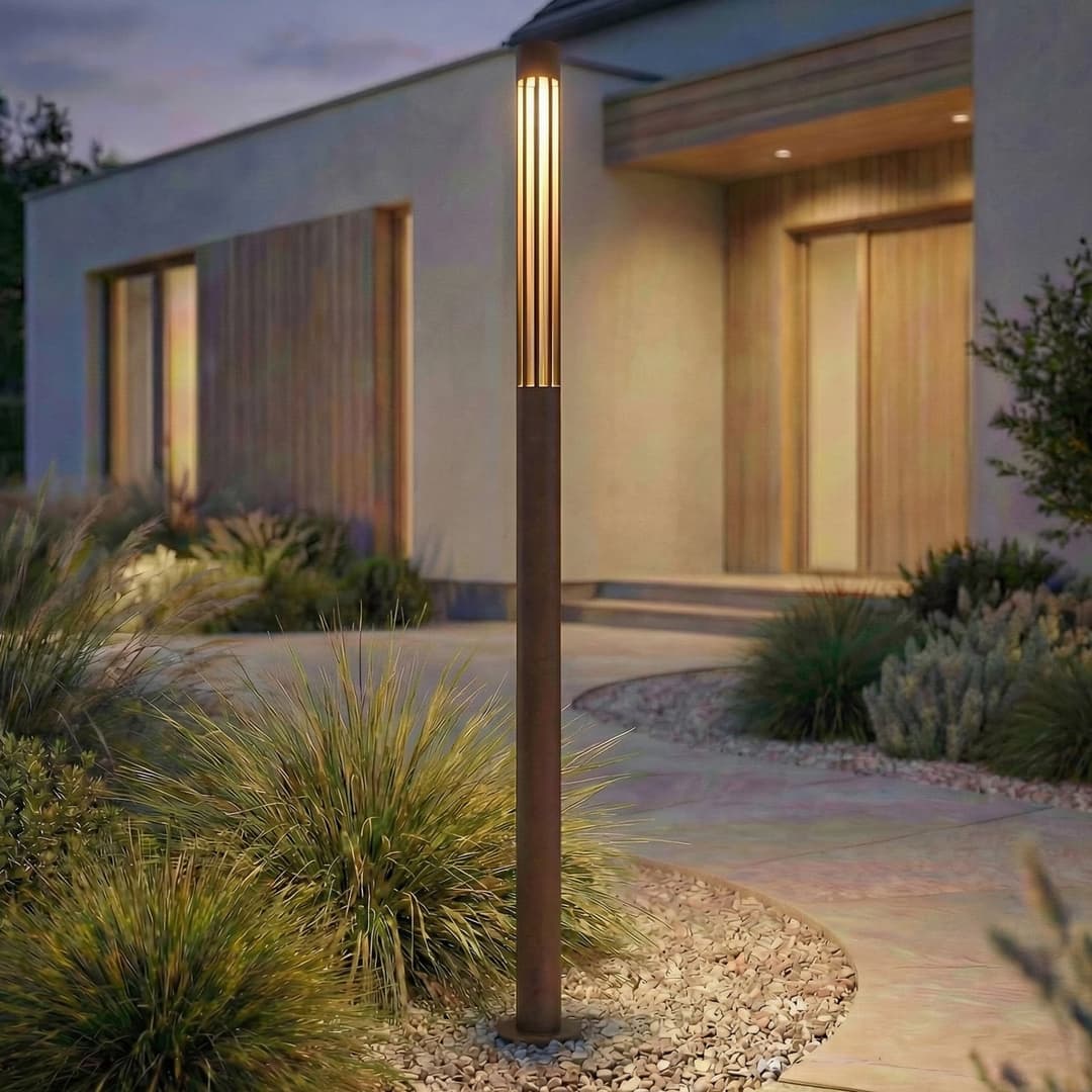 Fjorya LED-Wegeleuchte, braun, Höhe 90 cm, IP65 - Lindby - Terrasse - Modern - Aluminium - Einflammig