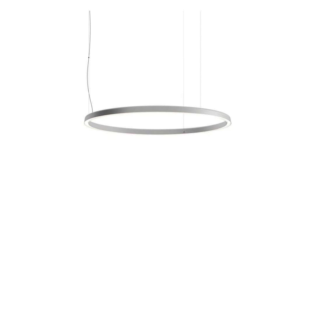 Compendium Circle LED-Pendelleuchte, Ø110 cm, alu - Luceplan - Esszimmer - Aluminium - Ring