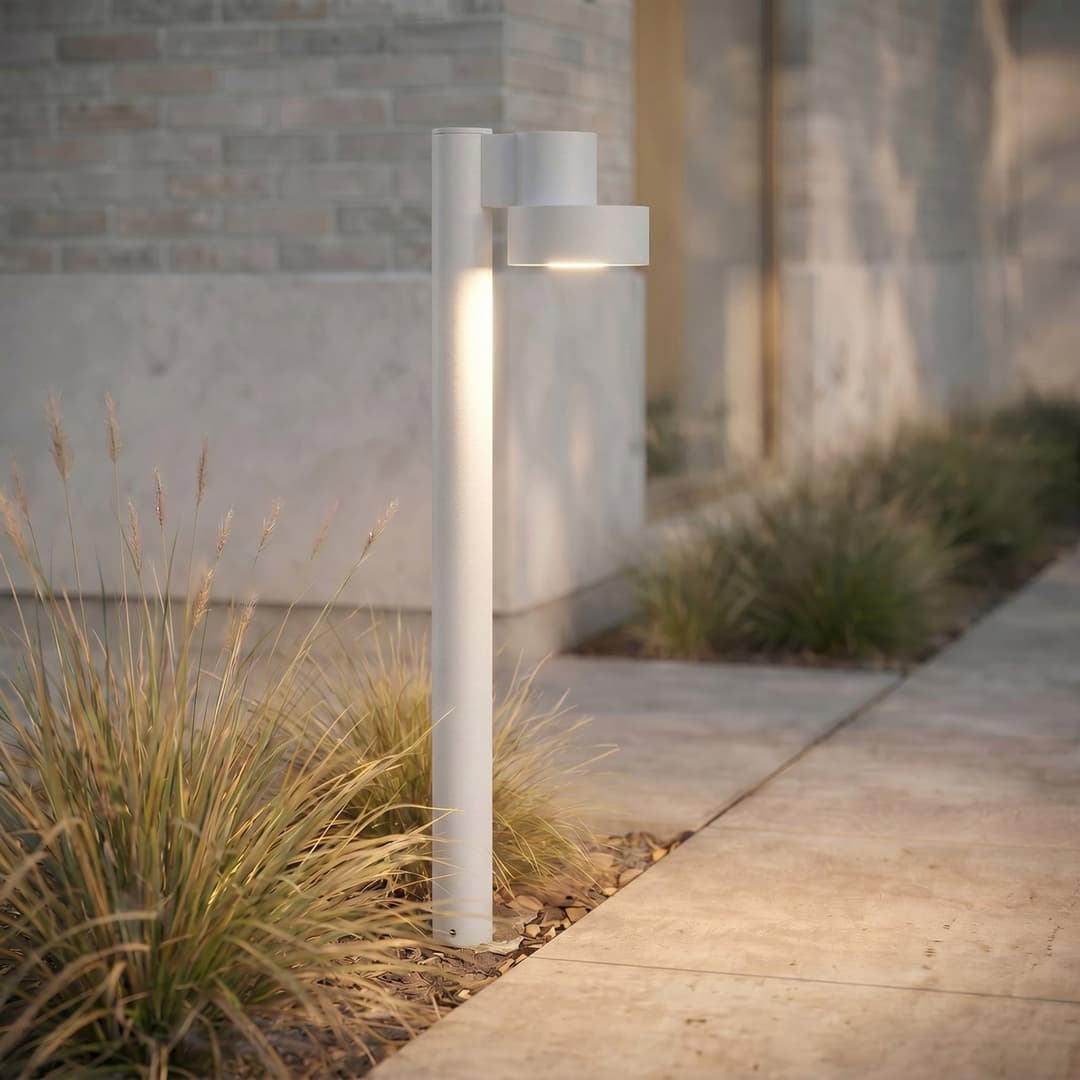 Elune LED-Wegeleuchte, hellgrau, IP44, Höhe 77 cm - Lucande - Modern - Aluminium - Einflammig