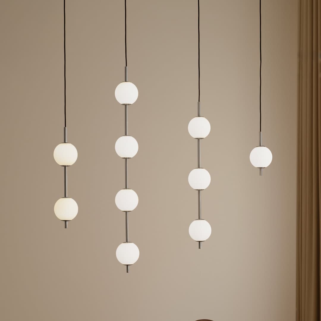 Audrey LED-Hängeleuchte, stahlfarben, 3-flg., Ø 12 cm - UMAGE - Wohnzimmer - Design - Metall - Mehrflammig