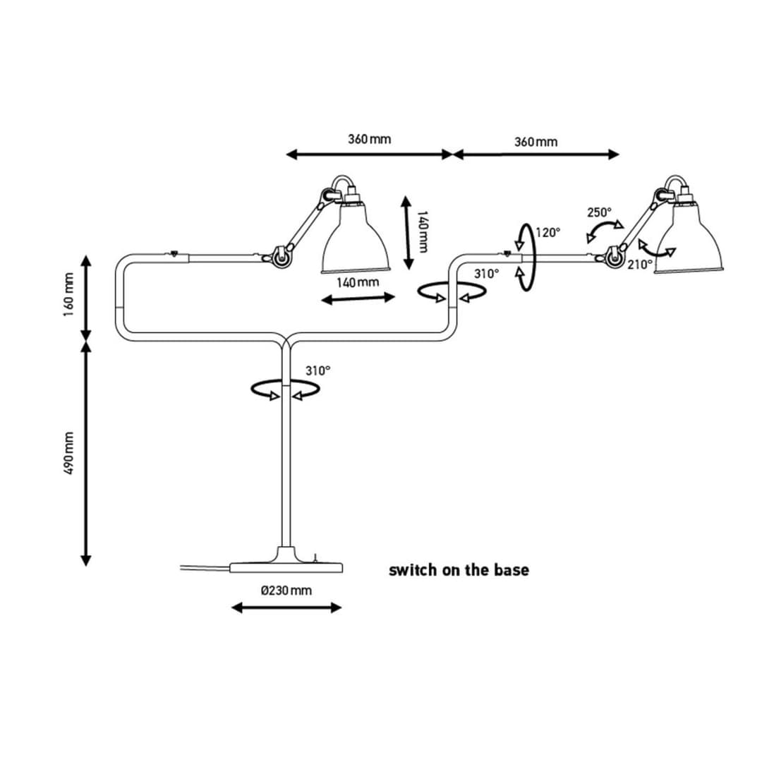 Lampe Gras 317 Tischleuchte, gelb - DCW - Wohnzimmer - Metall