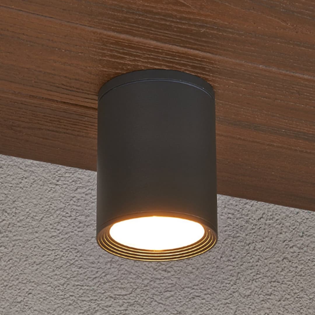 Minna Außen Deckenleuchte Graphite - Lucande - Balkon - Modern - Aluminium - Rund