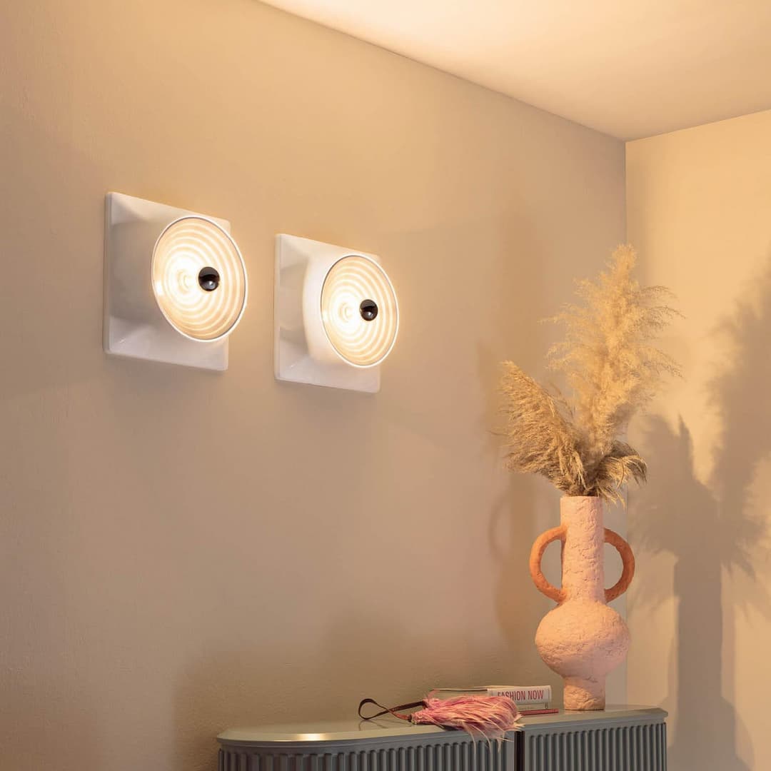 Goletta Deckenlampe, weiß glänzend, Breite 36 cm - Stilnovo - Wohnzimmer - Design - Kunststoff - Eckig