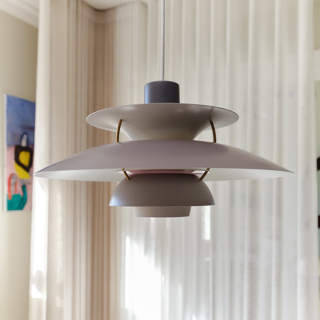 PH 5 500 Hängeleuchte, grau, Ø 50 cm - Louis Poulsen - Wohnzimmer - Design - Metall - Einflammig