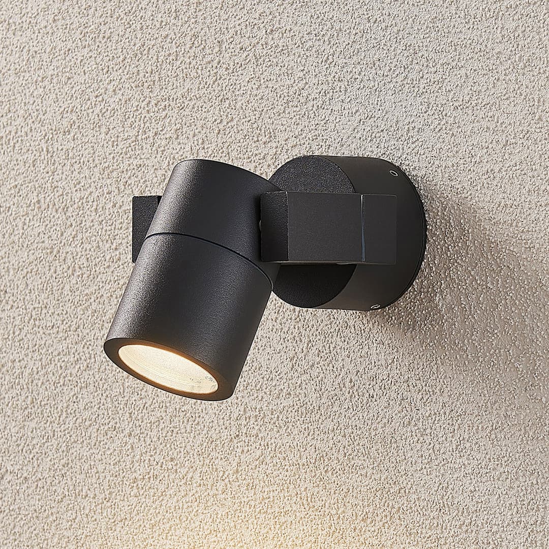 Kavuna Round Außenwandleuchte Dark Grey - Lucande - Balkon - Modern - Aluminium - Einflammig