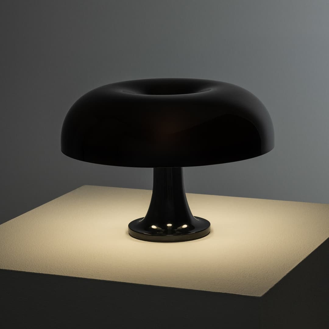 Nessino Tischleuchte, schwarz, Höhe 22 cm, E14 - Artemide - Wohnzimmer - Design - Kunststoff - Einflammig