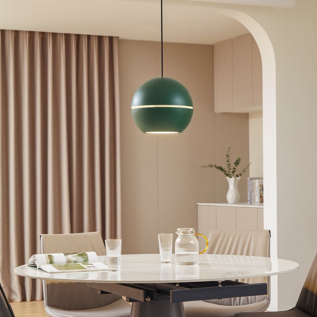 Lush Hängeleuchte, grün, Ø 30 cm, Aluminium, E27- NOLA - Wohnzimmer - Skandinavisch - Einflammig