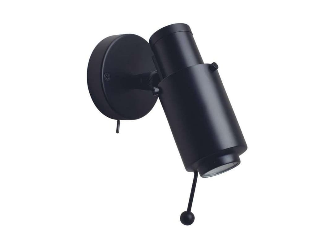 Biny Spot LED m/Schalter & Stange Schwarz/Schwarz - DCW - Metall