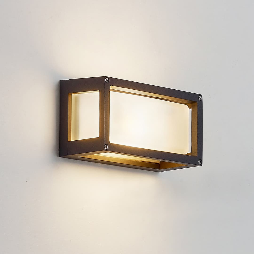 Aurelien Long Außenwandleuchte IP54 Dark Grey - Lucande - Balkon - Modern - Metall - Eckig