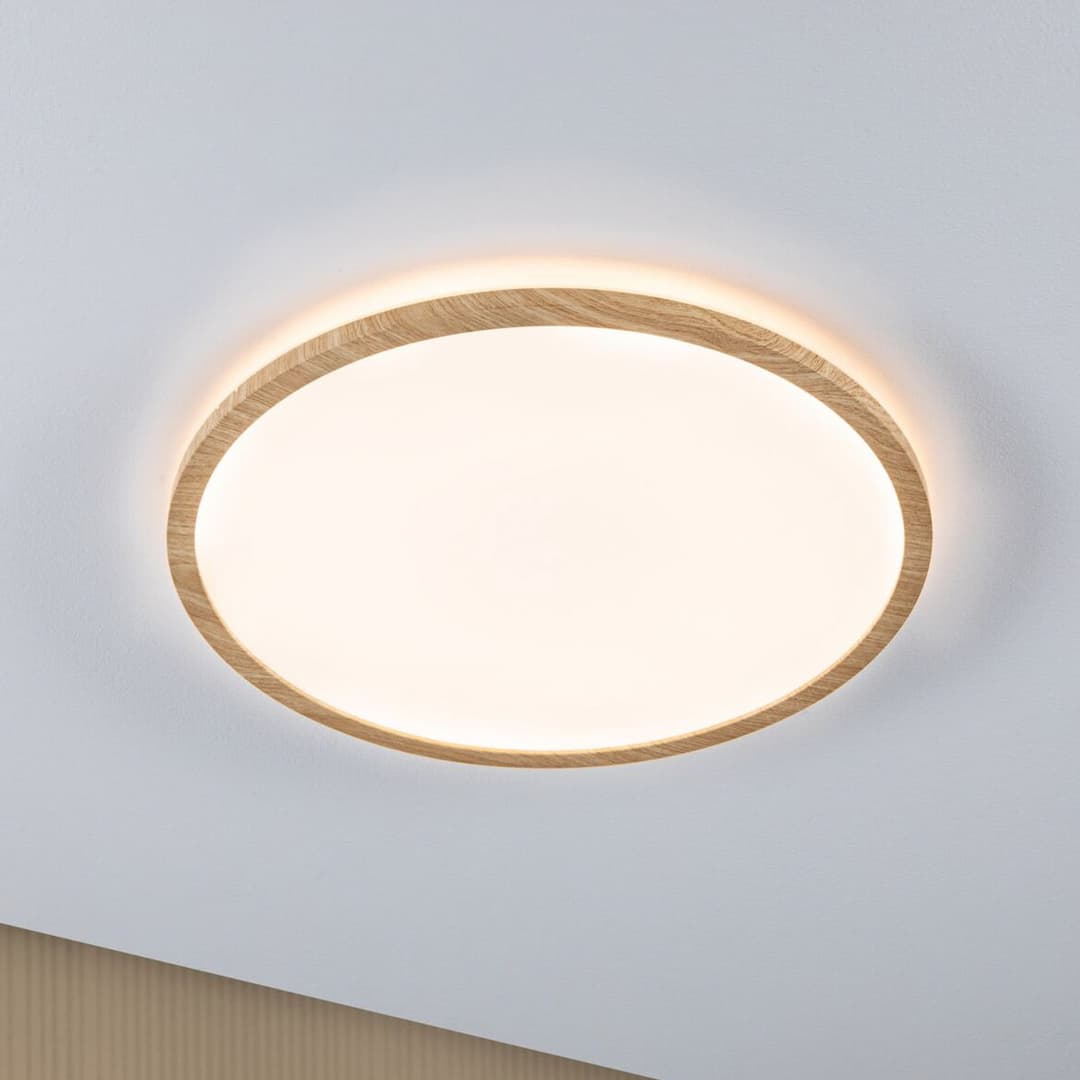 Atria Shine LED Deckenleuchte Ø42 IP44 3000K Wood - Paulmann - Badezimmer - Modern - Kunststoff - Einflammig