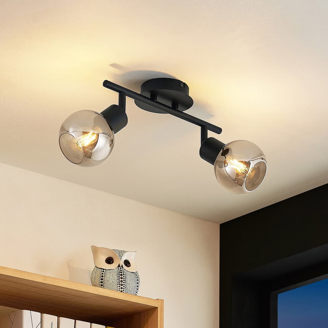 Eridia 2 Deckenleuchte Black - Lindby - Wohnzimmer - Modern - Metall - Mehrflammig