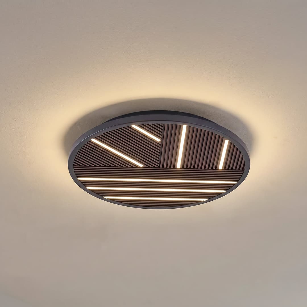 Orven LED-Deckenlampe, Ø 50 cm, dimmbar, Holz - Lucande - Wohnzimmer - Modern - Metall - Einflammig
