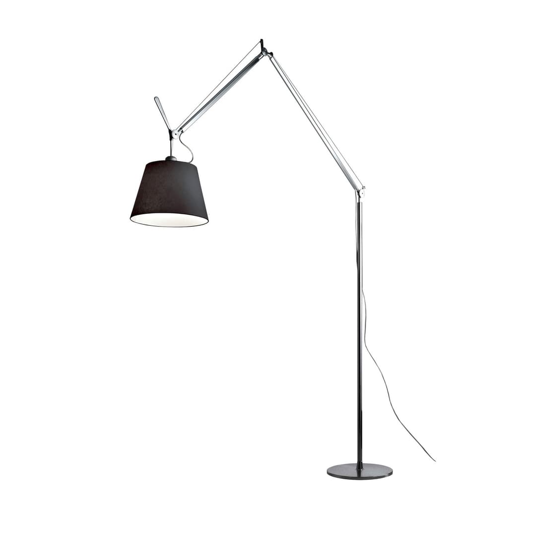 Tolomeo Mega Stehlampe Ø 32 cm schwarz/alu on/off - Artemide - Wohnzimmer - Aluminium