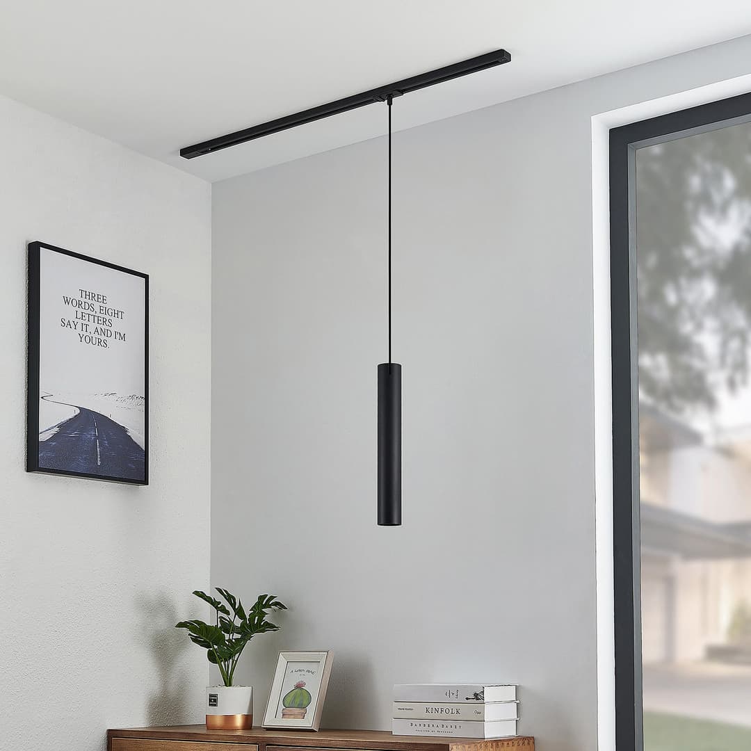 Linaro Track Pendelleuchte H40 Schwarz - Lindby - Wohnzimmer - Modern - Metall - Einflammig