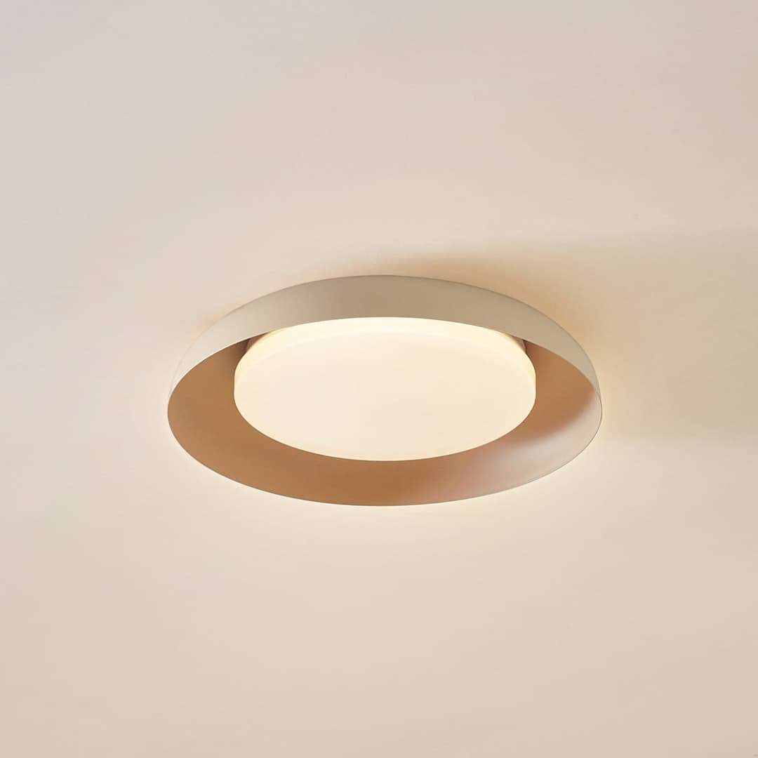 Florie LED Deckenleuchte Beige - Lindby - Wohnzimmer - Modern - Kunststoff - Bündig
