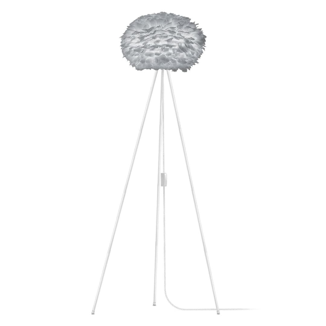 Eos Stehleuchte Medium Grau/Weiß - UMAGE - Wohnzimmer - Design - Metall - Mit Schirm
