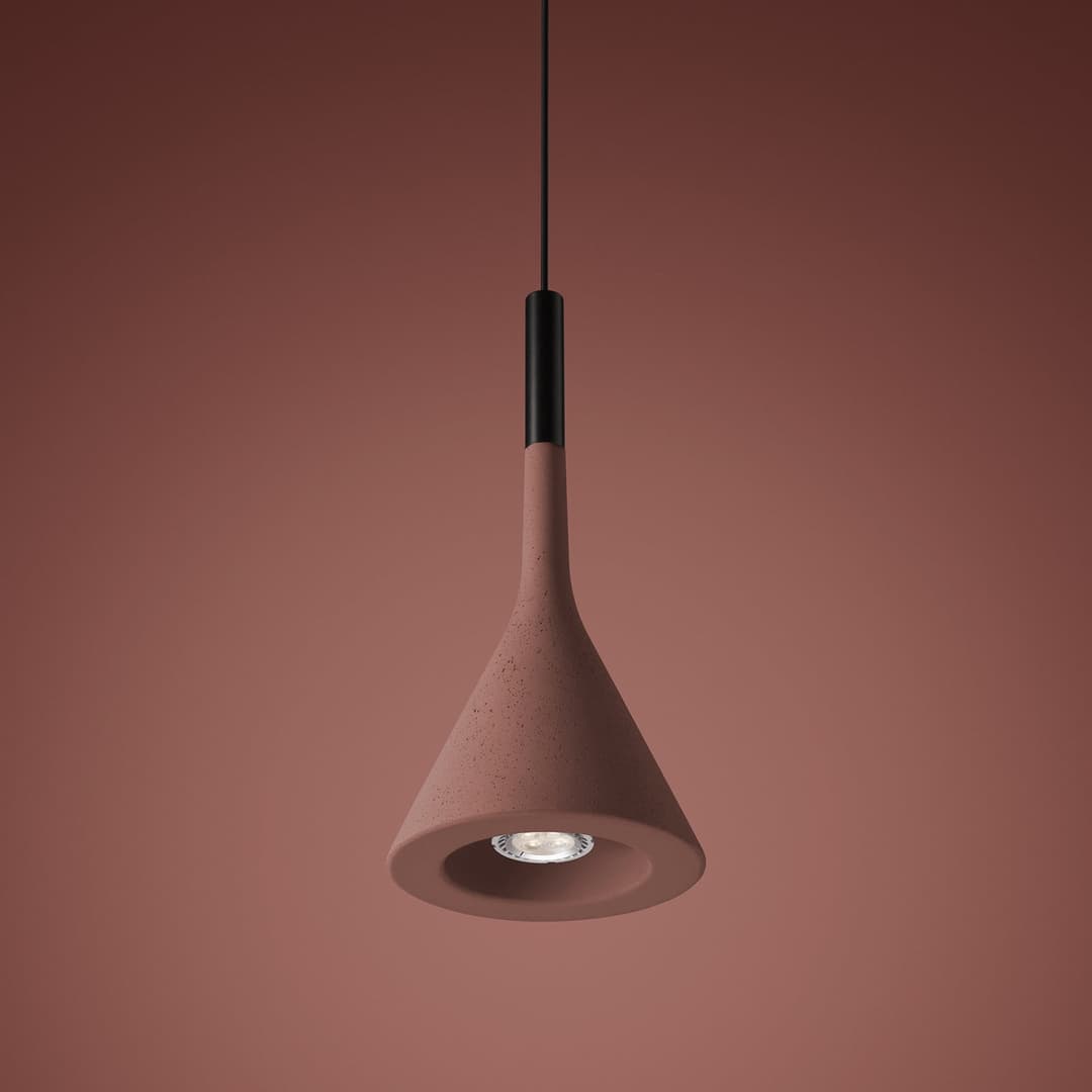 Aplomb Pendelleuchte GU10 rot - Foscarini - Küche - Design - Beton - Einflammig