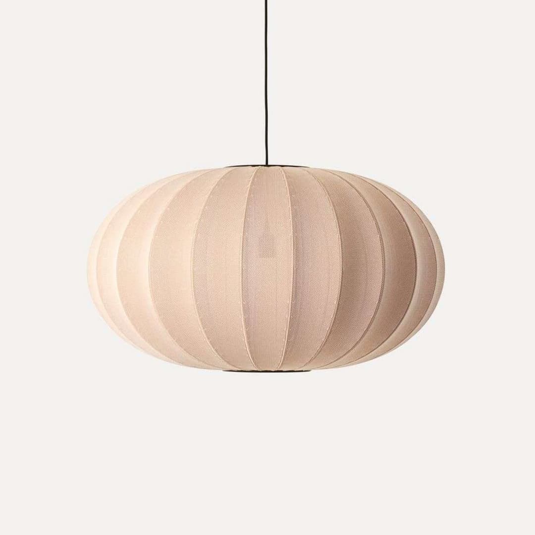 Knit-Wit 76 Oval Pendelleuchte Sand Stone - Made By Hand - Schlafzimmer - Aluminium