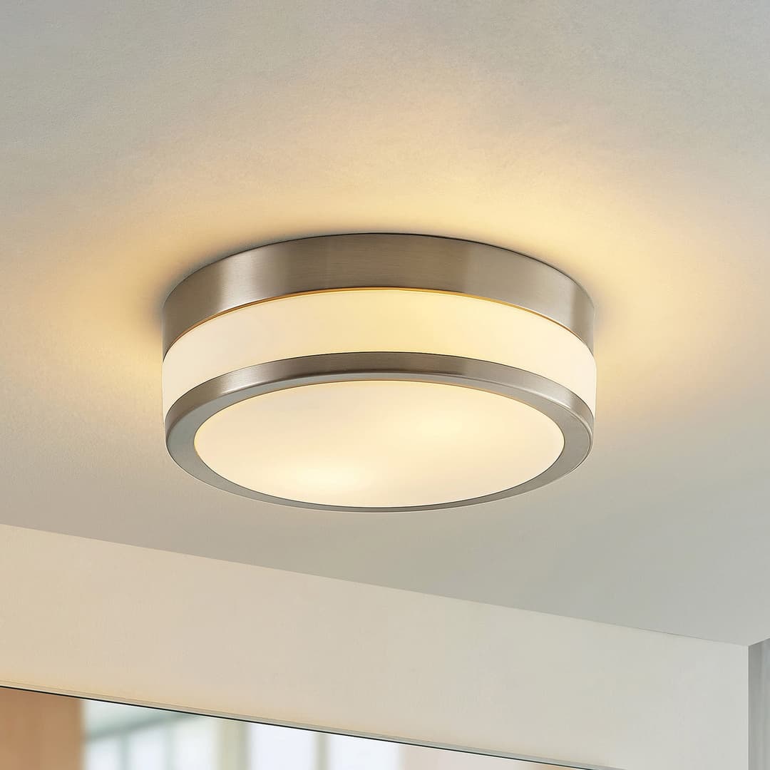 Flavi Deckenleuchte Ø28 Nickel - Lindby - Badezimmer - Modern - Metall - Rund