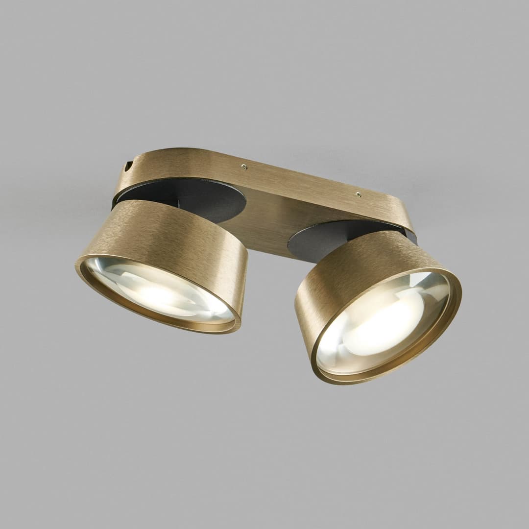 Vantage LED-Spot 2 messing 2-flg., verstellbar - Light-Point Vantage 2 - Wohnzimmer - Design - Aluminium - Mehrflammig