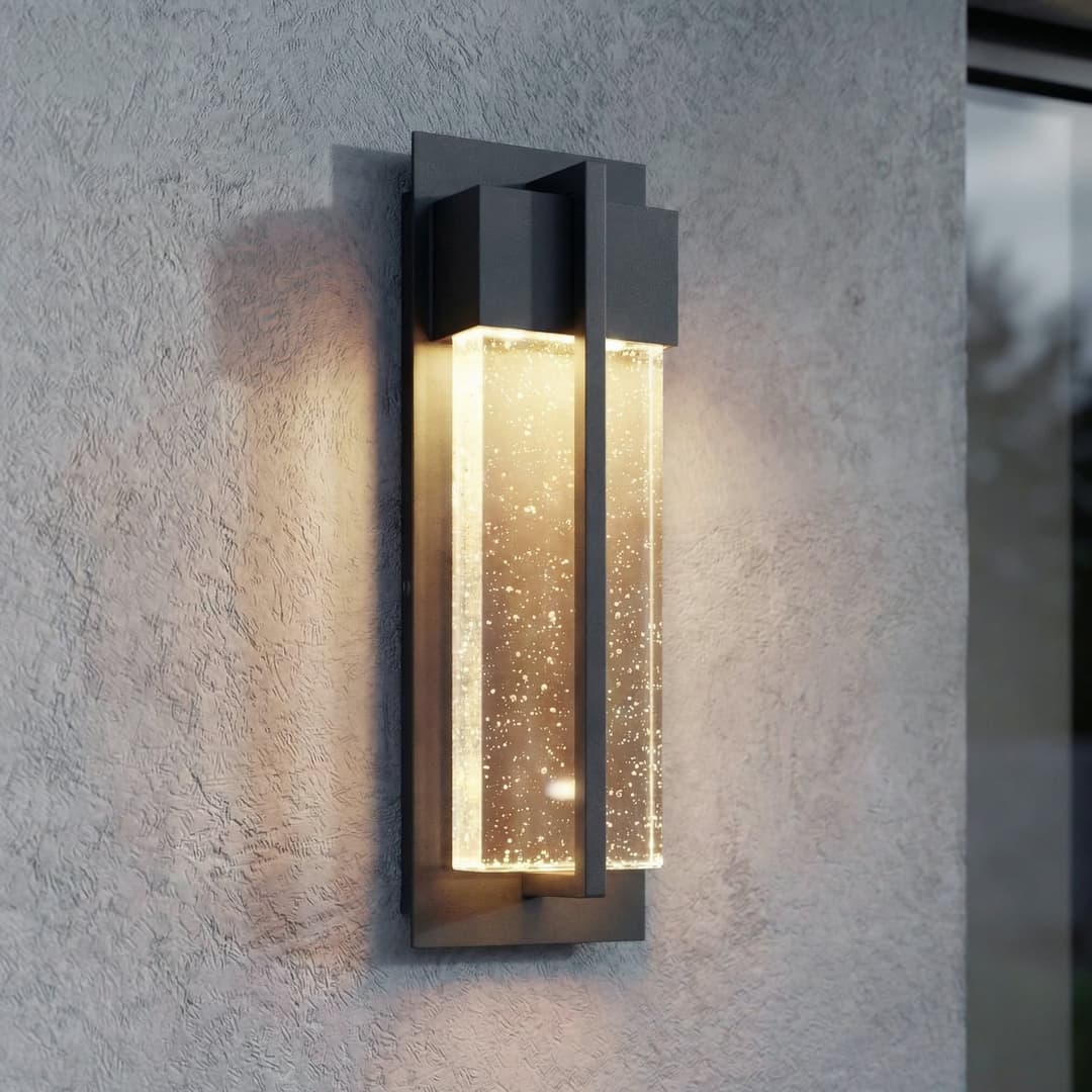 Velune LED-Außenwandlampe, anthrazit/klar 35cm CCT - Lucande - Modern - Aluminium - Eckig