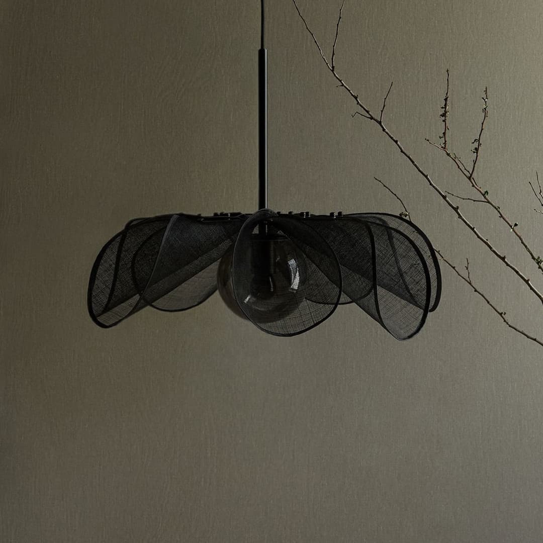Styrka Pendelleuchte, Ø63 cm, schwarz/rauch - Markslöjd - Wohnzimmer - Stoff / Textil - Einflammig