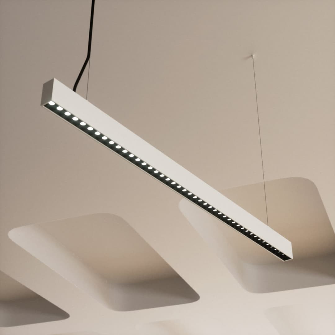 Jolinda Pendelleuchte Silver - Arcchio Jolinda slim - Arbeitszimmer / Büro - Modern - Kunststoff - Einflammig