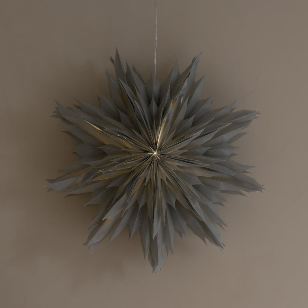 Oslo Papierstern, grau, Ø 60 cm, Papier - Watt & Veke - Wohnzimmer - Design - Papier / Karton - Blume