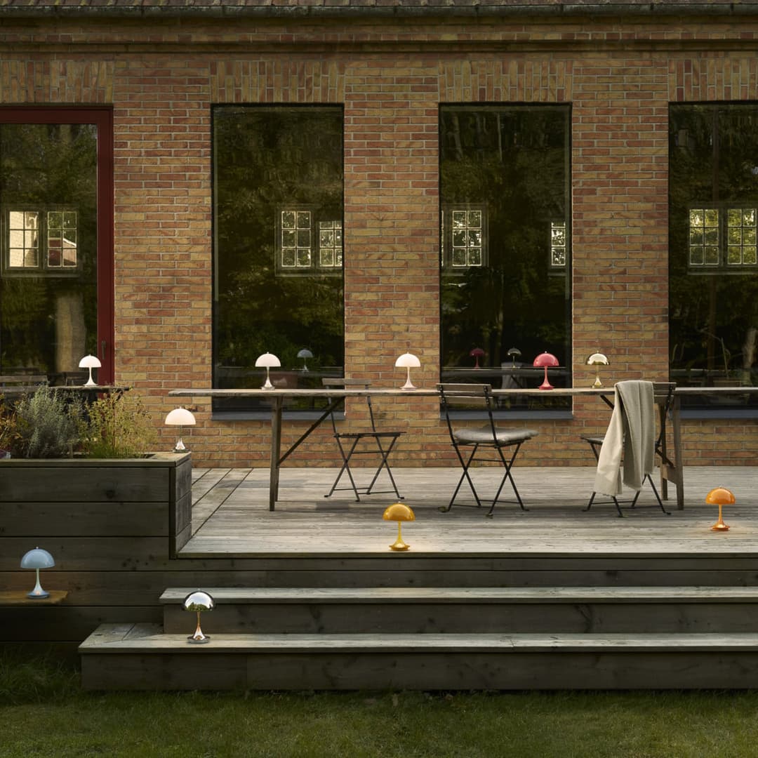Panthella 160 Portable Akku-Tischlampe orange - Louis Poulsen - Balkon - Design - Kunststoff - Einflammig
