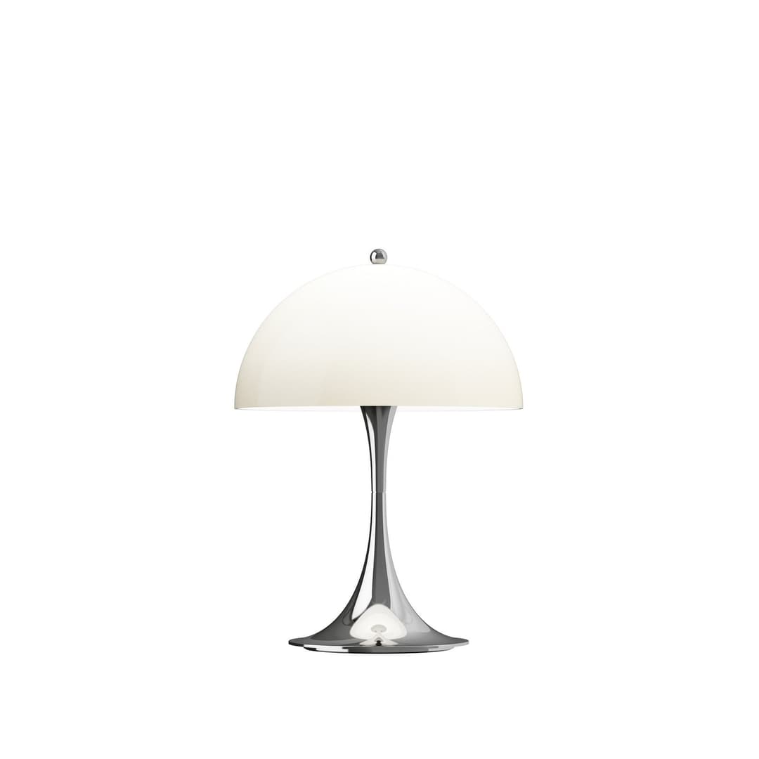 Panthella 250 PORTABLE Akkulampe chrom/beige - Louis Poulsen - Wohnzimmer - Modern - Kunststoff - Mit Schirm