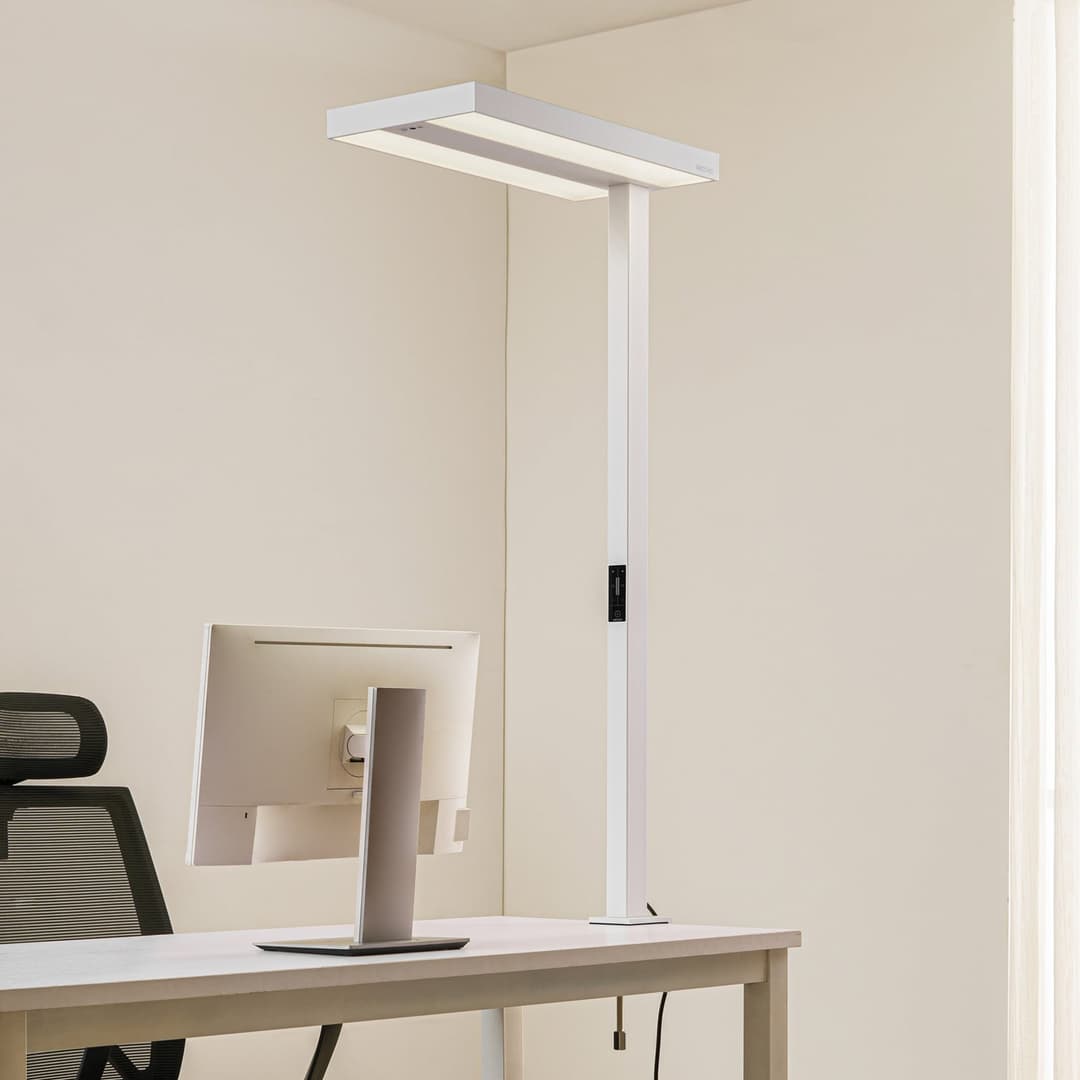 Logan LED-Büro-Klemmleuchte, weiß, dimmbar, Sensor - Arcchio - Arbeitszimmer / Büro - Modern - Aluminium - Mehrflammig
