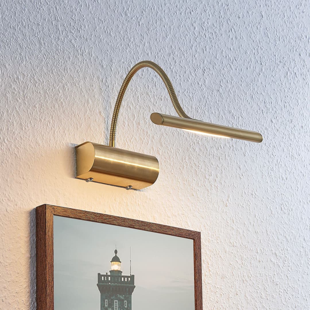 Rakel LED Wandleuchte Brass - Lindby - Wohnzimmer - Modern - Metall - Einflammig